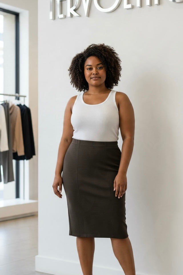 Gonna a tubino in lana art. 12641 – abbigliamento donna taglie comode, Iervolino Napoli