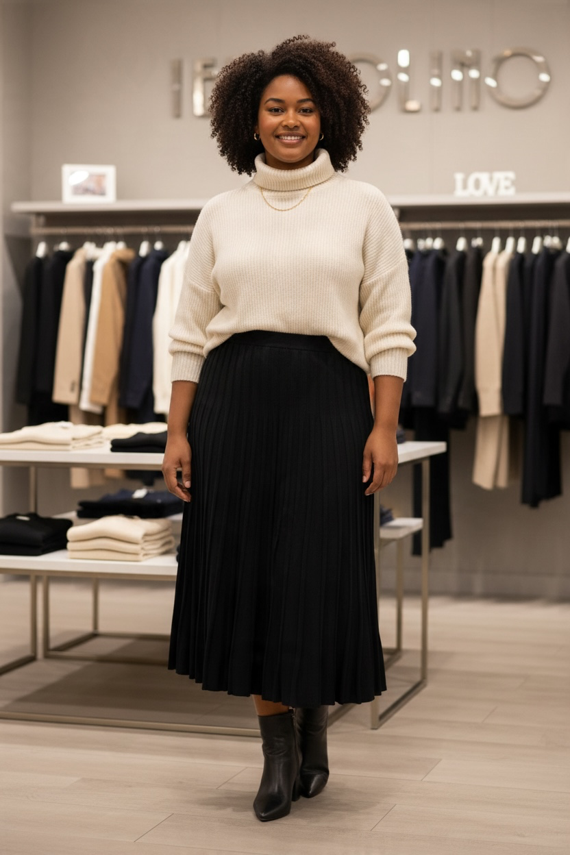 Gonna Plissè in maglia art. 4282 – abbigliamento donna taglie comode, Iervolino Napoli