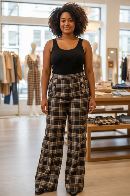 Pantalone tartan art. 70051 – abbigliamento donna taglie comode, Iervolino Napoli