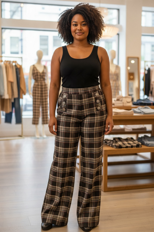 Pantalone tartan art. 70051 – abbigliamento donna taglie comode, Iervolino Napoli