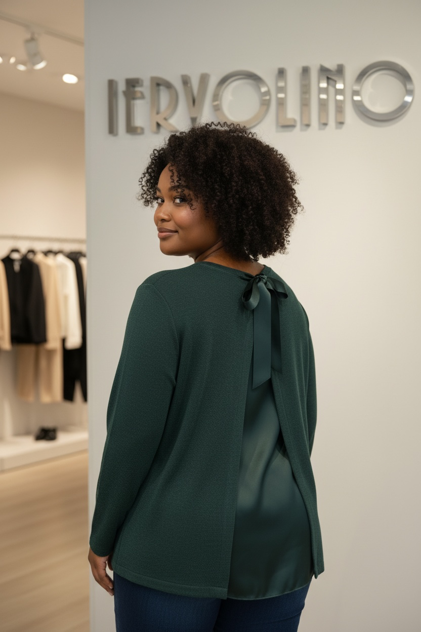 Maglia con fiocco art. 50075 – abbigliamento donna taglie comode, Iervolino Napoli